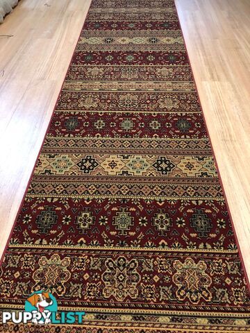 Afghan Red Hallway Runner 80CM Wide 12M  - Afghan 135 Red