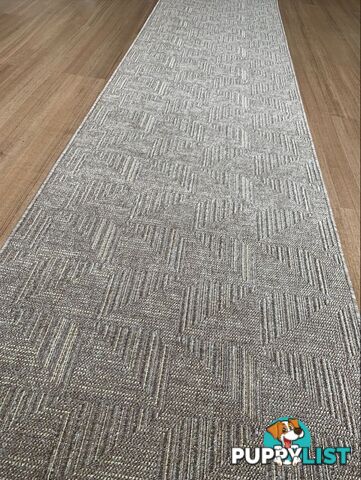 Roma Squares Mocha Hallway Runner 80CM Wide 13.5M  - POLAR MOCHA CREAM 80CM