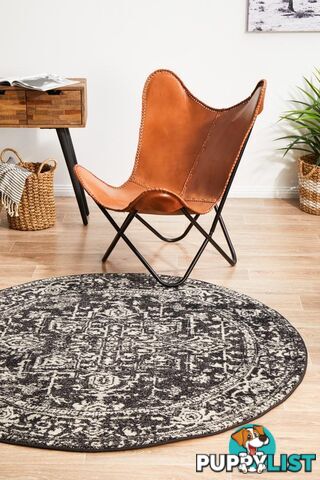 Evoke Scape Charcoal Transitional Round Rug 240X240CM  - EVO-253-CHAR-240X240