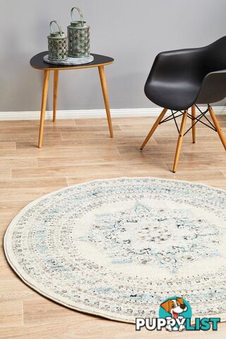 Century 922 White Round Rug 240X240CM  - CEN-922-WHT-240X240