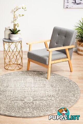 Evoke Homage Grey Transitional Round Rug 150X150CM  - EVO-256-GREY-150X150