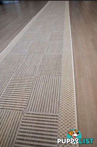 Suva Coffee Natural Squares 22 721 Hallway Runner Non Slip 5M  - 22 721 CN