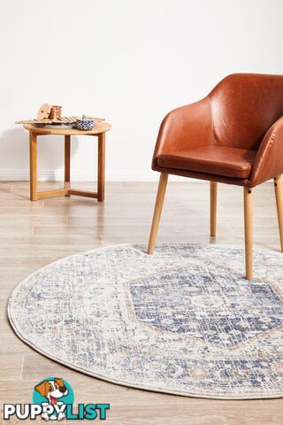 Mayfair Lorissa Blue Round Rug 150X150CM  - MAY-LOR-BLU-150X150