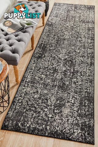 Evoke Scape Charcoal Transitional Runner Rug 300X80CM  - EVO-253-CHAR-300X80