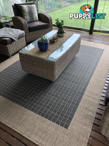 Suva Black Coffee Flat Woven Rubber Backed Rug 405 112 240x320cm  - SHOP-D405-112