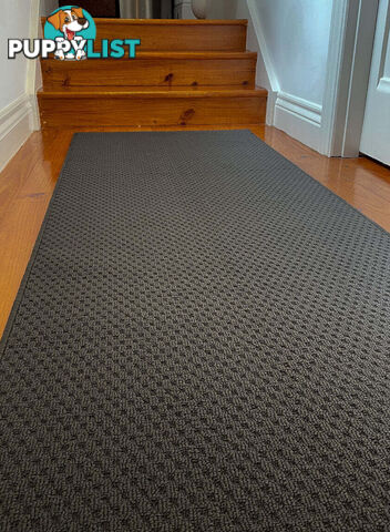 Phoenix Charcoal Hall Runner 80cm Wide Non Slip Backing 4M  - TANGO - GREY CHARCOAL