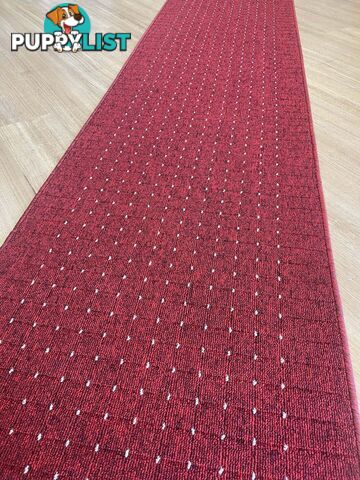 Roma Dots Red Hallway Runner 80CM Wide 6.5M 