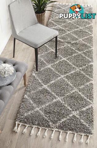 Saffron 22 Grey Runner Rug 200X80CM  - SAF-22-GRY-200X80