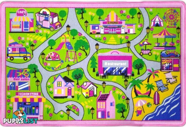 Pink Track Kids Playmat 100x150cm  - PLAYMAT-PINKTRACK