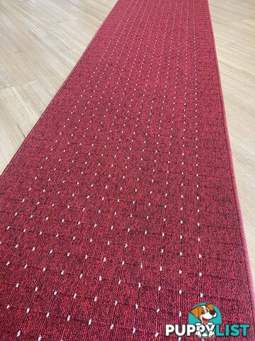 Roma Dots Red Hallway Runner 80CM Wide 10M 