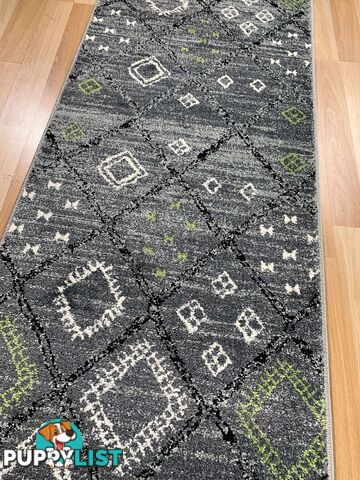 Seville Grey Green Hallway Runner 80CM Wide 10M  - AXON-614567-Grey-Green-Runner