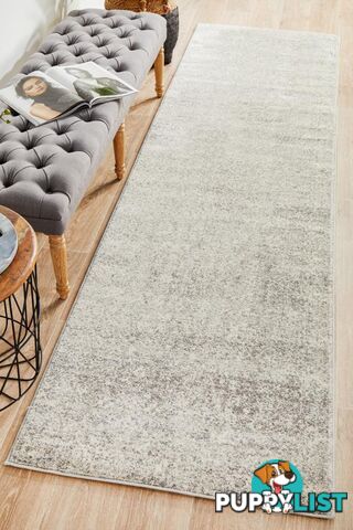 Evoke Shine Silver Transitional Runner Rug 400X80CM  - EVO-252-SIL-400X80