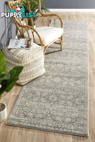 Mirage Gwyneth Stunning Transitional Silver Runner Rug 400X80CM  - MIR-358-SIL-400X80