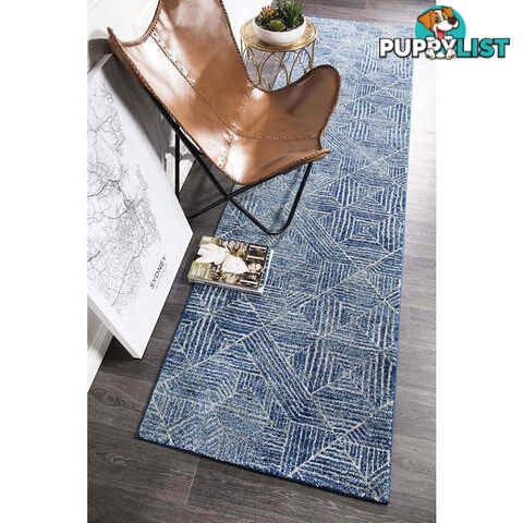 Oasis Kenza Contemporary Navy Runner Rug 500X80cm  - OAS-457-NAVY-500X80