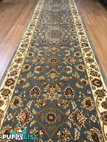 Traditional Hall Runner Agrabah Light Blue High Quality 2.5m  - ARG-173-DZ2-2.5