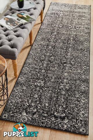 Evoke Estella Charcoal Transitional Runner Rug 500X80CM  - EVO-252-CHAR-500X80