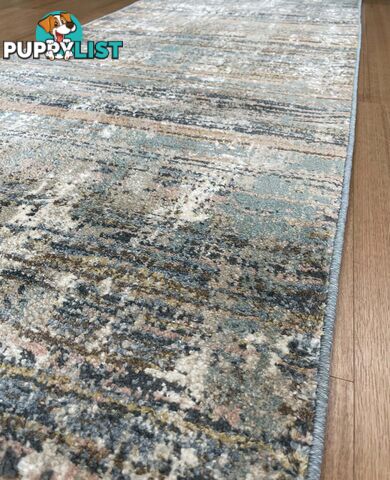 Beaufort Beige Blue Hallway Runner 80CM Wide 1M  - Beaufort Beige Blue 1011