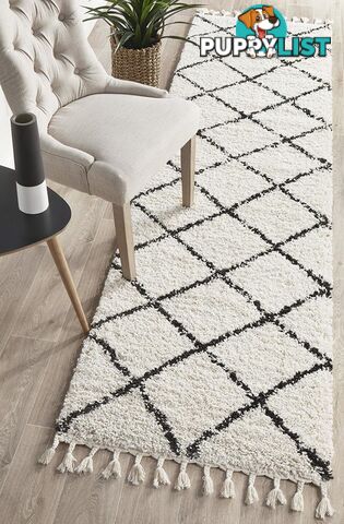 Saffron 22 White Runner Rug 200X80CM  - SAF-22-WHT-200X80