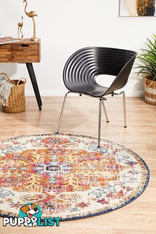 Evoke Carnival White Transitional Round Rug 200X200CM  - EVO-254-WHI-200X200