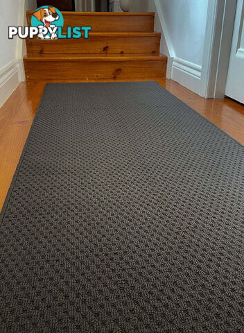 Phoenix Charcoal Hall Runner 80cm Wide Non Slip Backing 11M  - TANGO - GREY CHARCOAL