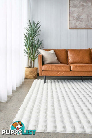 Bubble White - Machine Washable Rug 160X100CM  - BUB-WHITE-160X100