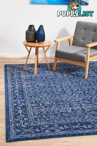 Evoke Artist Navy Transitional Rug 400X80CM  - EVO-258-NAVY-400X80