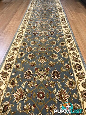 Traditional Hall Runner Agrabah Light Blue High Quality 9.5m  - ARG-173-DZ2-9.5