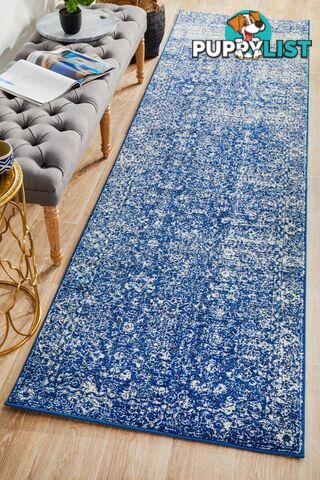 Evoke Oasis Navy Transitional Runner Rug 500X80CM  - EVO-252-NAVY-500X80