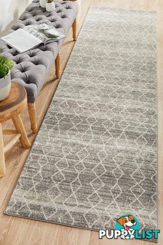 Evoke Remy Silver Transitional Runner Rug 400X80CM  - EVO-257-SIL-400X80