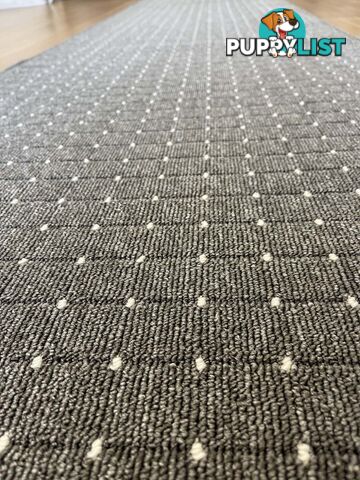 Roma Dots Dark Grey Hallway Runner 67CM Wide 8.5M  - Stanford Lead Sugar 67cm