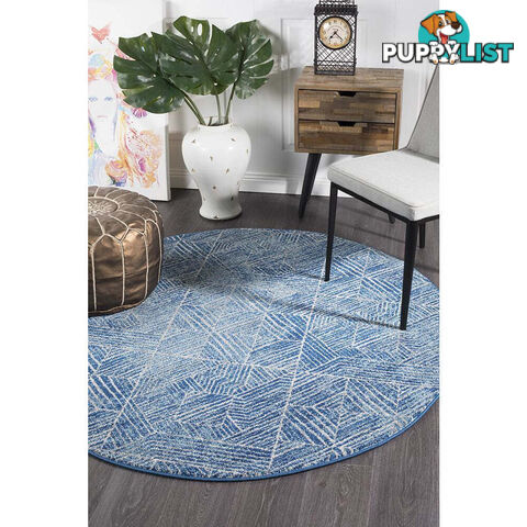 Oasis Kenza Contemporary Navy Round Rug 240X240cm  - OAS-457-NAVY-240X240