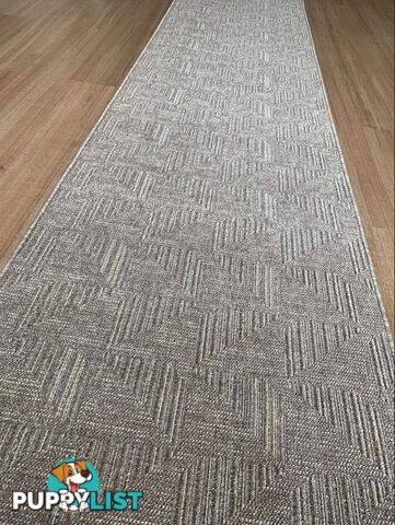 Roma Squares Mocha Hallway Runner 80CM Wide 7.5M  - POLAR MOCHA CREAM 80CM