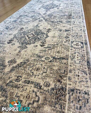 Serena Blue Grey Hallway Runner 80CM Wide 3M 