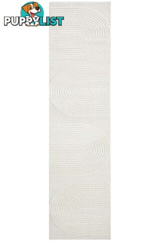 Lotus Abbey White Runner Rug 400X80CM  - LOT-ABBEY-WHITE-400X80