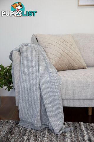 Luxurious Knitted Two Tone Cotton Throw 130x170 CM 