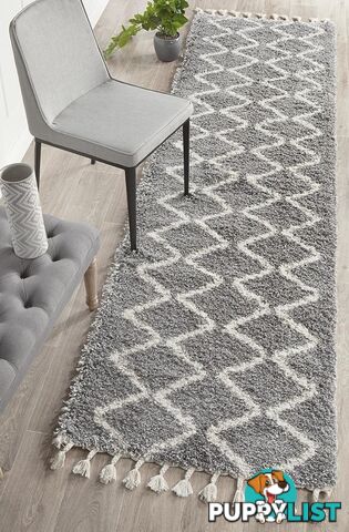 Saffron 22 Silver Runner Rug 400X80CM  - SAF-22-SIL-400X80