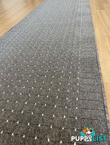 Roma Dots Dark Grey Hallway Runner 80CM Wide 1M  - Stanford Lead Sugar 80cm