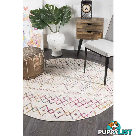 Oasis Nadia Multi Rustic Tribal Round Rug 200X200cm  - OAS-453-MUL-200X200