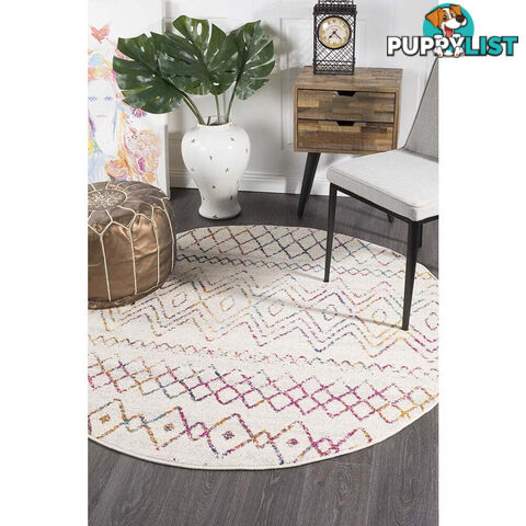 Oasis Nadia Multi Rustic Tribal Round Rug 240X240cm  - OAS-453-MUL-240X240