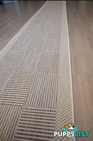 Suva Coffee Natural Squares 22 721 Hallway Runner Non Slip 9.5M  - 22 721 CN