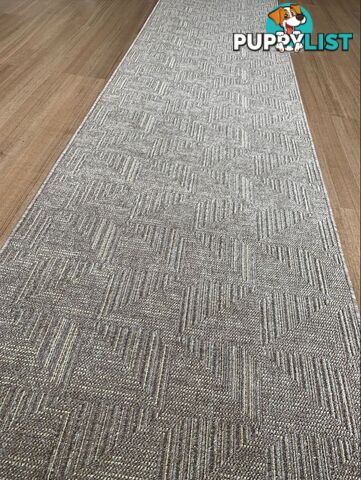 Roma Squares Mocha Hallway Runner 80CM Wide 10M  - POLAR MOCHA CREAM 80CM