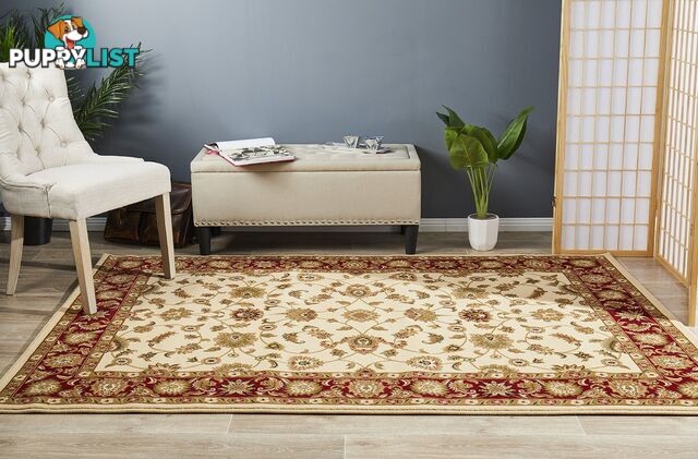 Classic Rug Ivory with Red Border 230x160cm  - SYD-1-IR-230X160