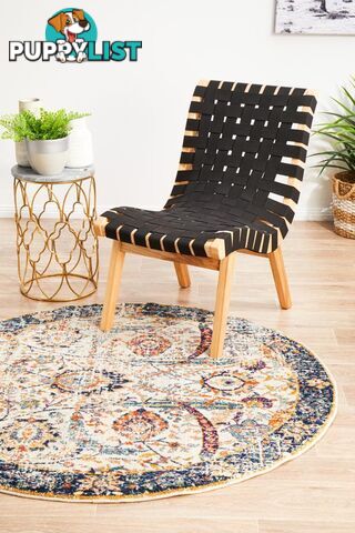 Evoke Peacock Ivory Transitional Round Rug 200X200CM  - EVO-255-IVO-200X200