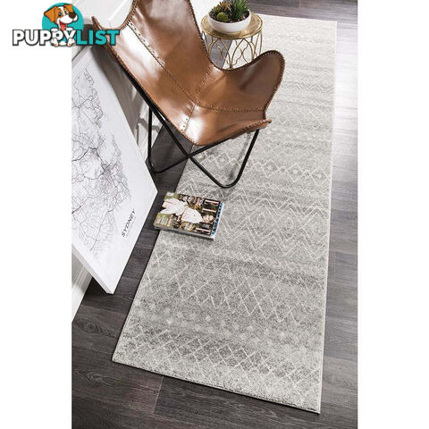 Oasis Nadia Grey Rustic Tribal Runner Rug 300X80cm  - OAS-453-GRY-300X80