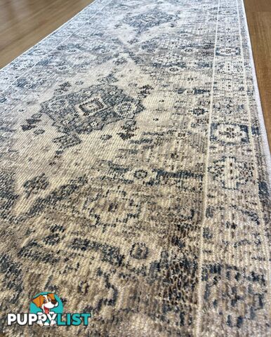 Serena Blue Grey Hallway Runner 80CM Wide 15M 