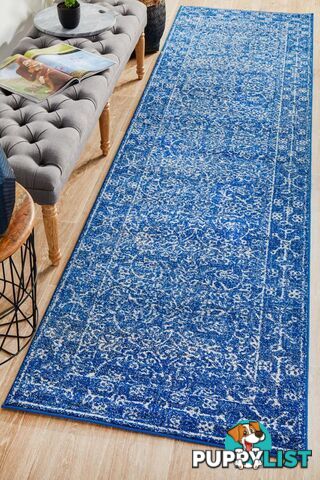 Evoke Artist Navy Transitional Runner Rug 400X80CM  - EVO-258-NAVY-400X80