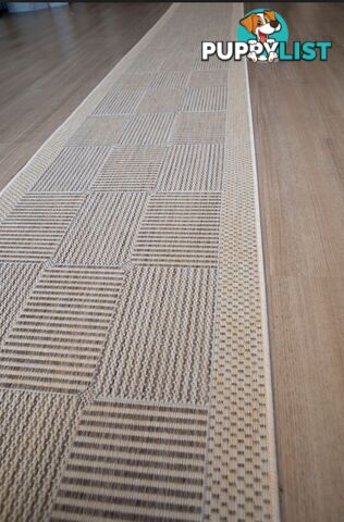 Suva Coffee Natural Squares 22 721 Hallway Runner Non Slip 10.5M  - 22 721 CN