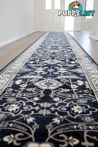 Verona Navy Hallway Runner 80CM Wide 3m  - 6256A NAVY VC