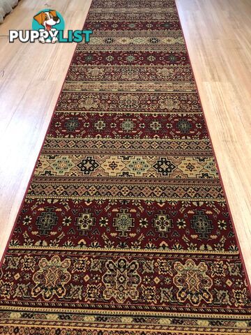 Afghan Red Hallway Runner 80CM Wide 2M  - Afghan 135 Red