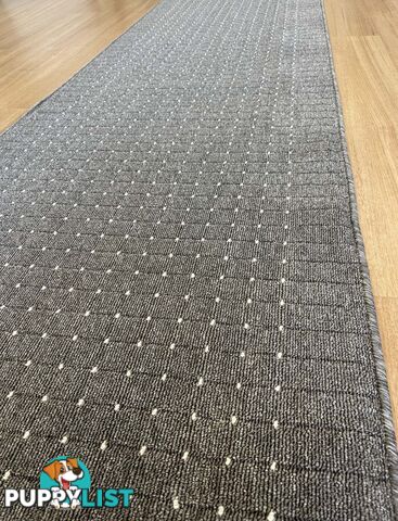 Roma Dots Dark Grey Hallway Runner 80CM Wide 2.5M  - Stanford Lead Sugar 80cm